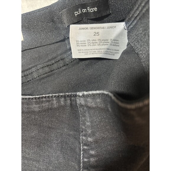 Anthropology Ella Moss Pull On Flare Jeans Black Size 25 Stretch Hippie Boho - Picture 7 of 7
